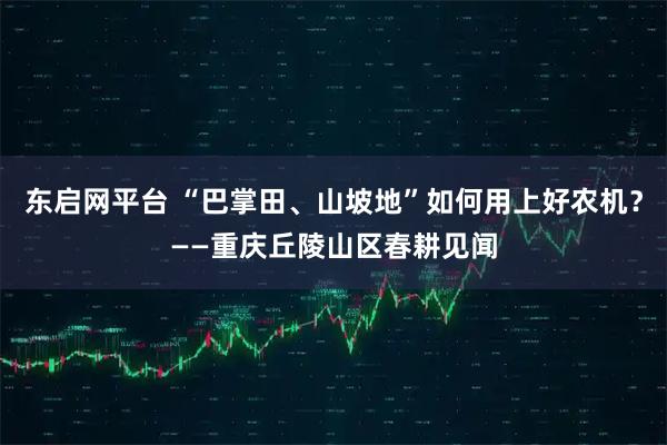 东启网平台 “巴掌田、山坡地”如何用上好农机？——重庆丘陵山区春耕见闻